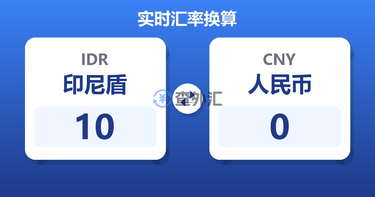 10印尼盾兑人民币