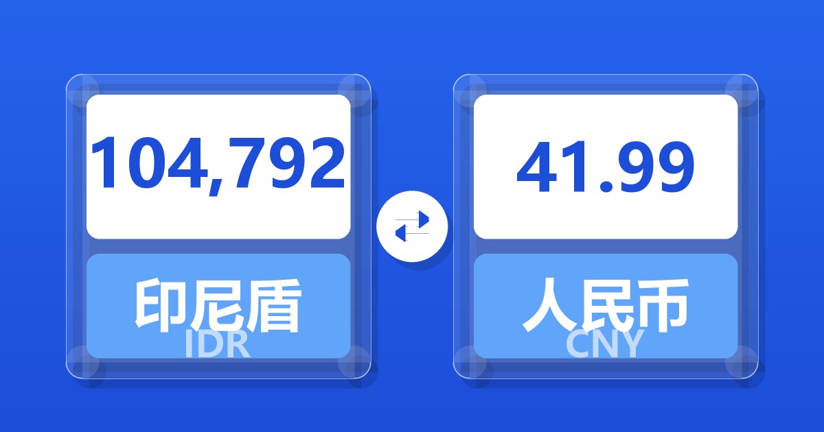 104,792印尼盾兑人民币
