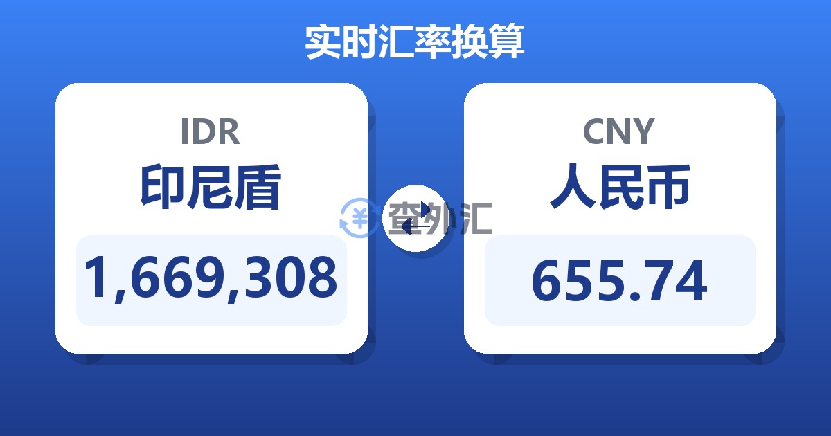 1,669,308印尼盾兑人民币