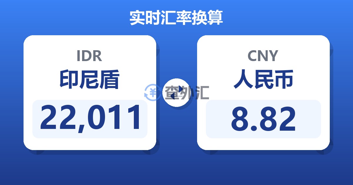 22,011印尼盾兑人民币