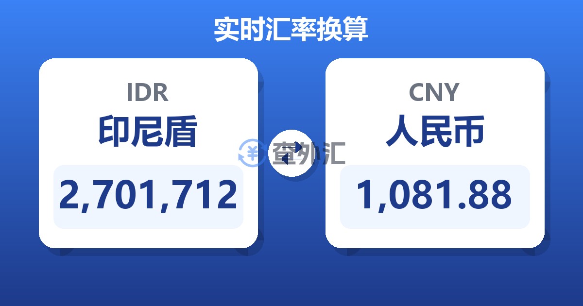 2,701,712印尼盾兑人民币