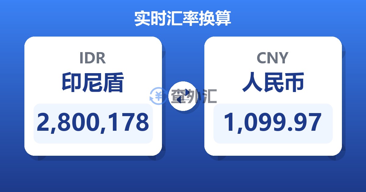 2,800,178印尼盾兑人民币