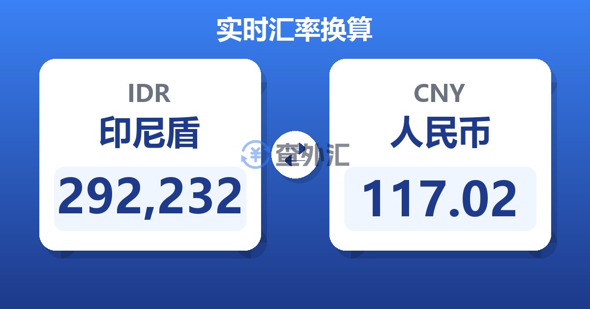 292,232印尼盾兑人民币