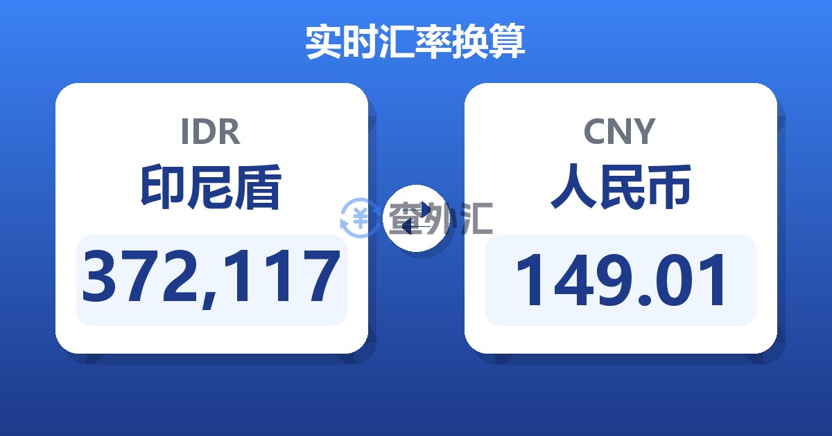 372,117印尼盾兑人民币