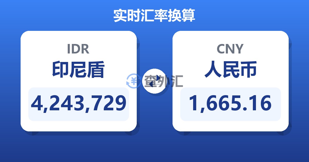 4,243,729印尼盾兑人民币