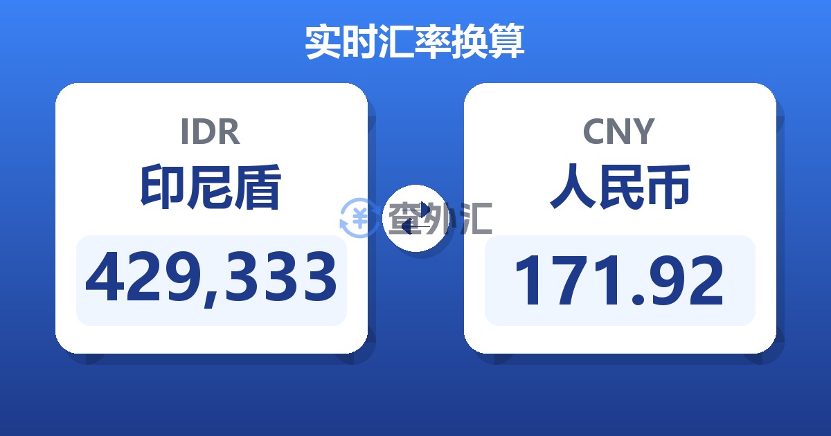 429,333印尼盾兑人民币