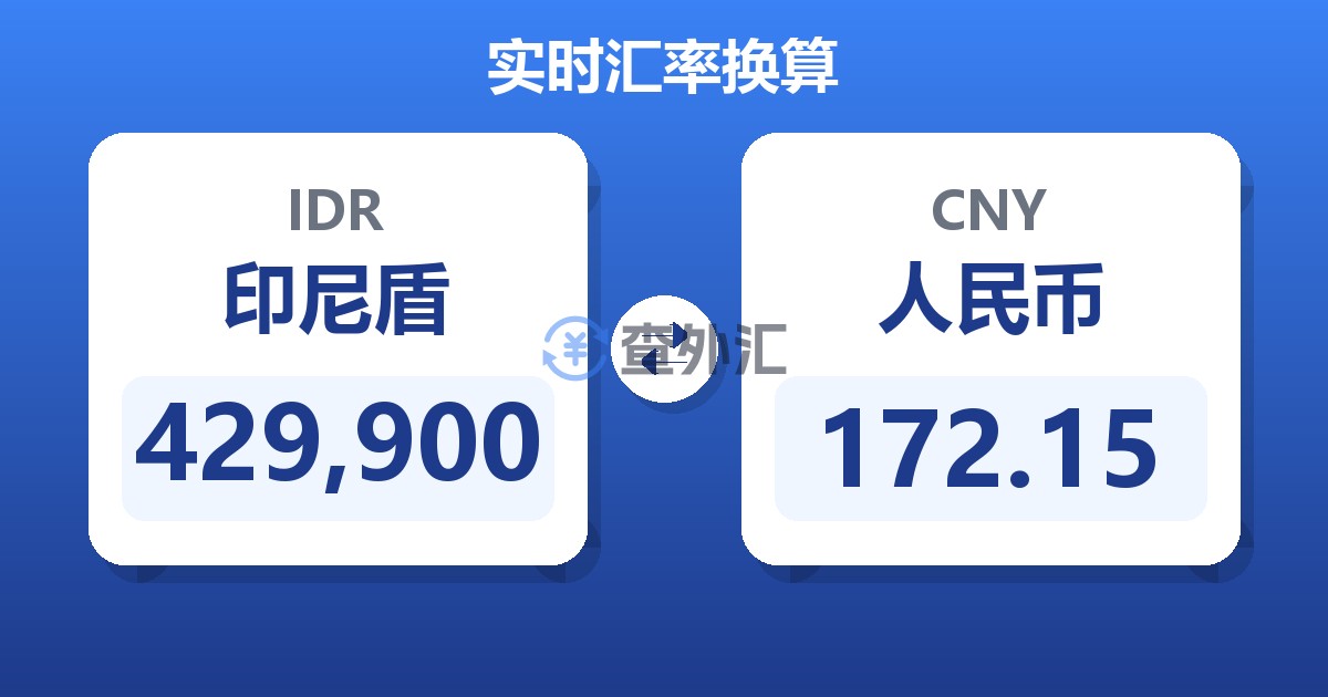 429,900印尼盾兑人民币
