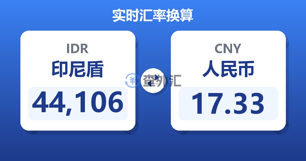 44,106印尼盾兑人民币
