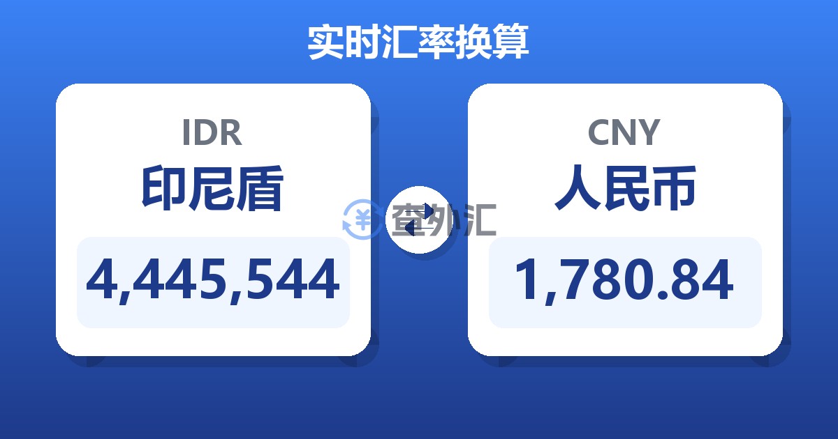 4,445,544印尼盾兑人民币