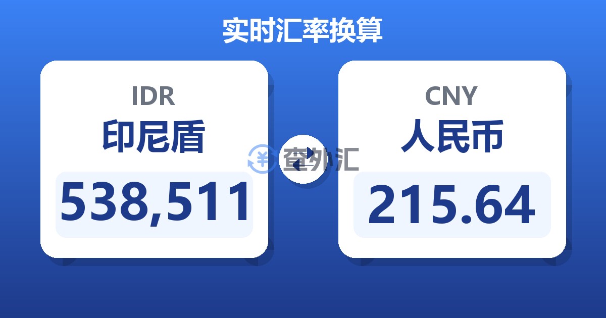 538,511印尼盾兑人民币