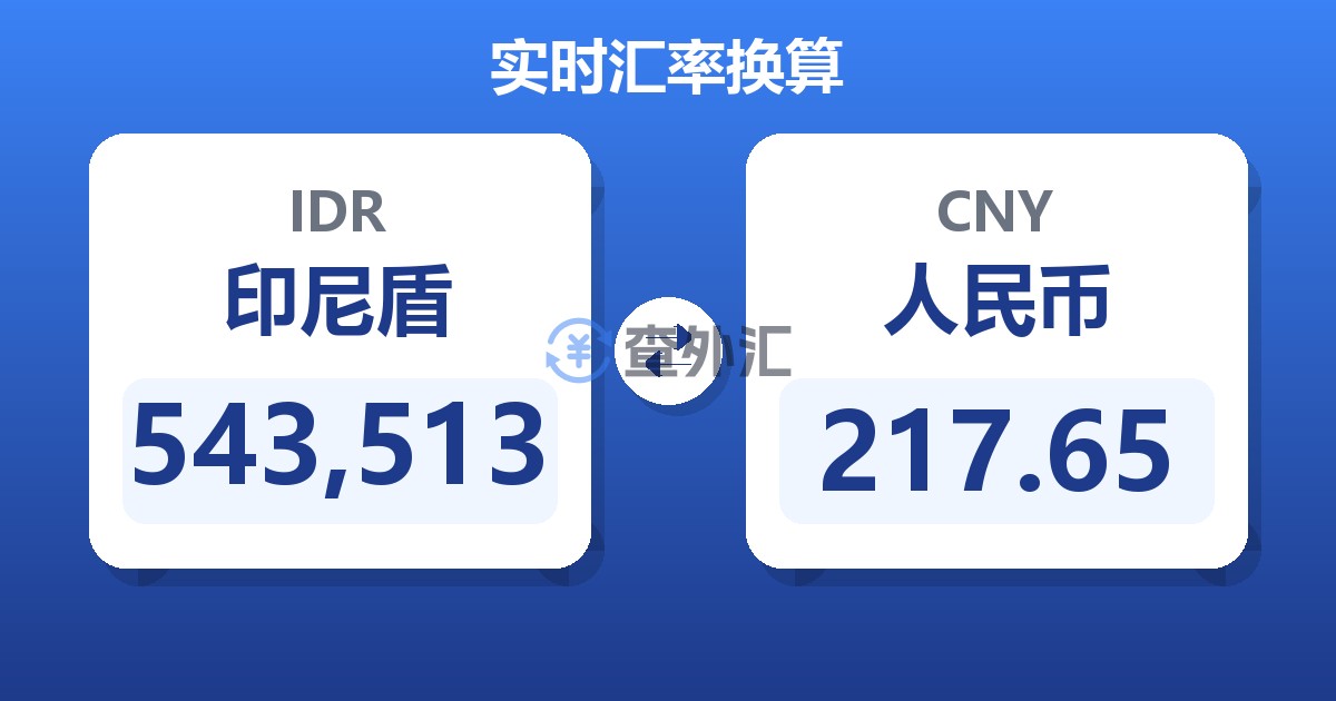 543,513印尼盾兑人民币