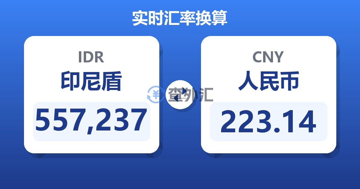557,237印尼盾兑人民币