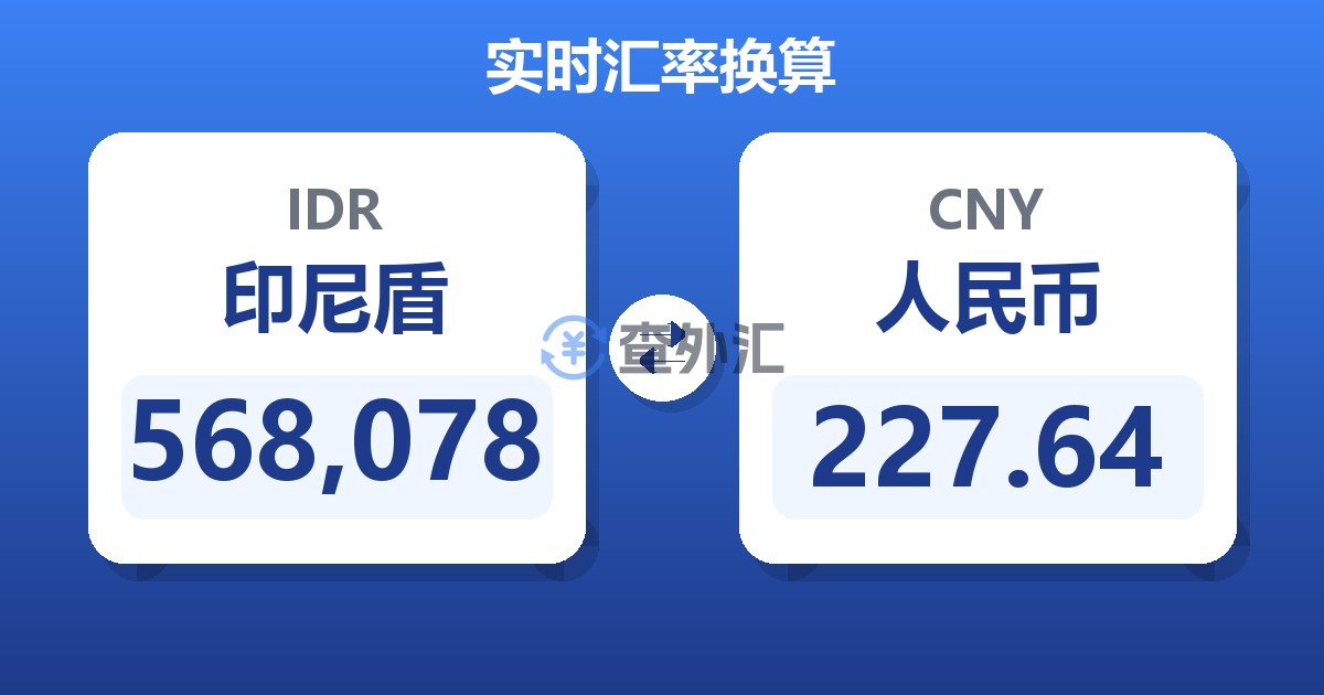 568,078印尼盾兑人民币
