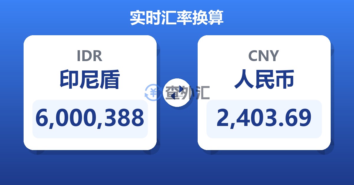 6,000,388印尼盾兑人民币