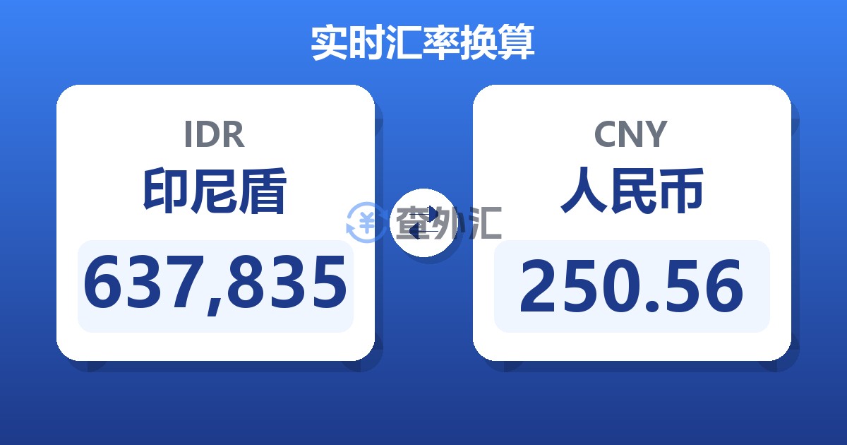 637,835印尼盾兑人民币