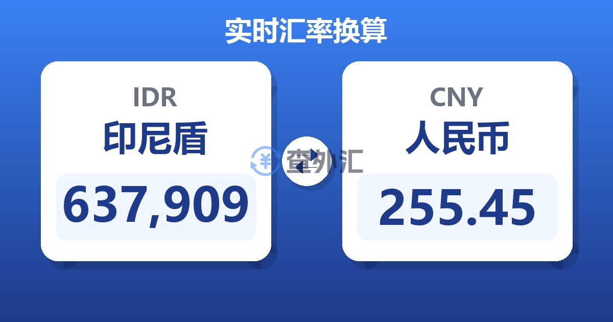 637,909印尼盾兑人民币