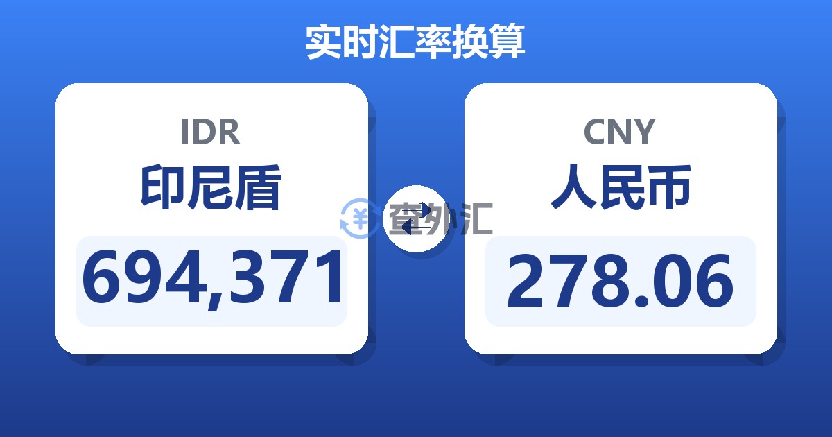 694,371印尼盾兑人民币