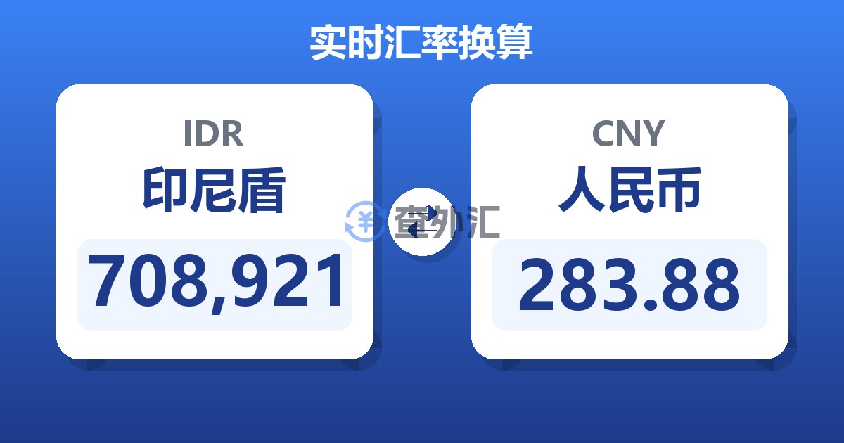 708,921印尼盾兑人民币