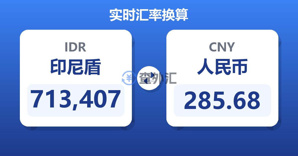 713,407印尼盾兑人民币