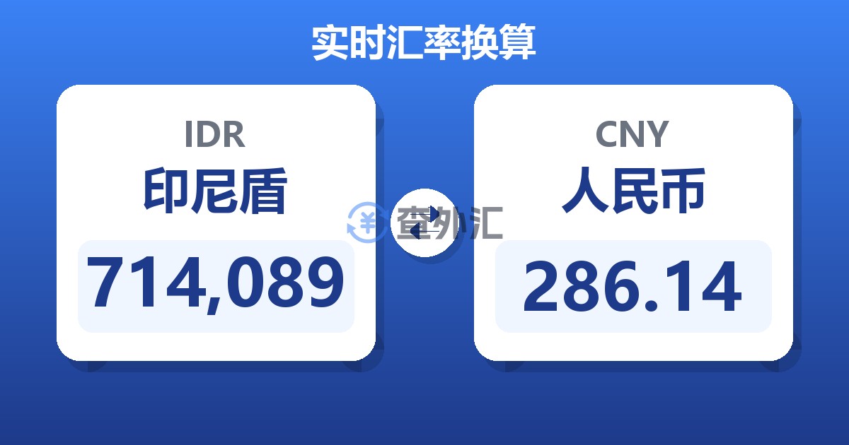 714,089印尼盾兑人民币