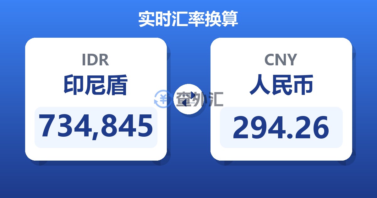 734,845印尼盾兑人民币