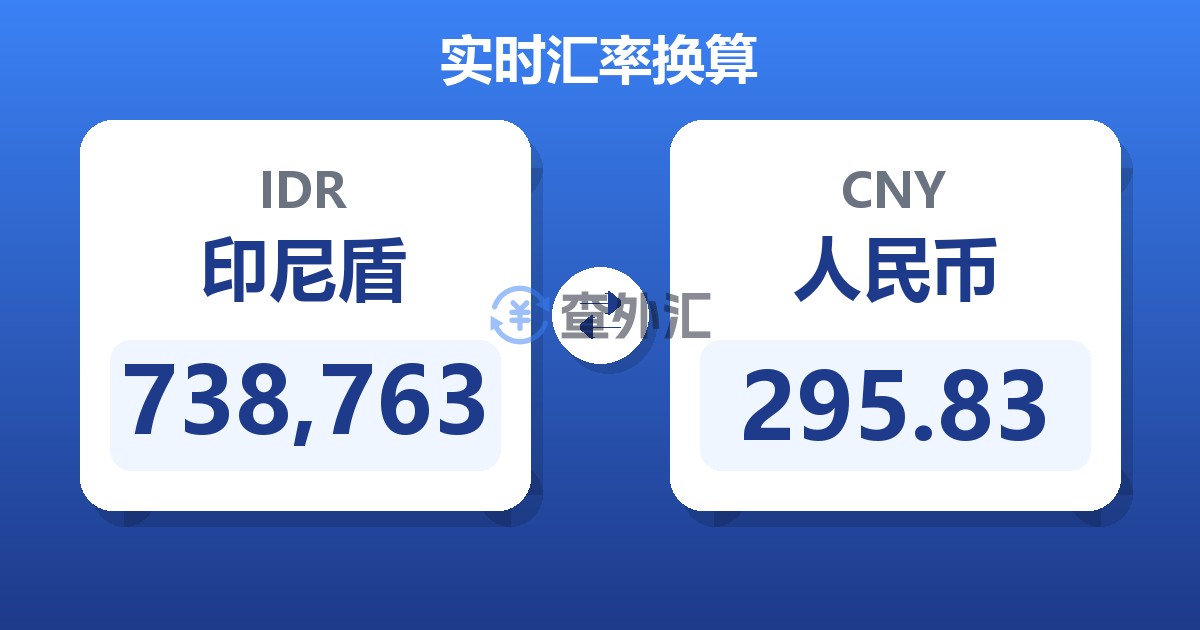 738,763印尼盾兑人民币