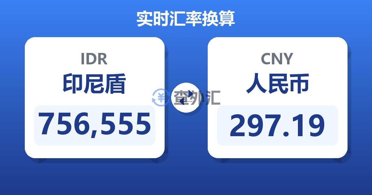 756,555印尼盾兑人民币