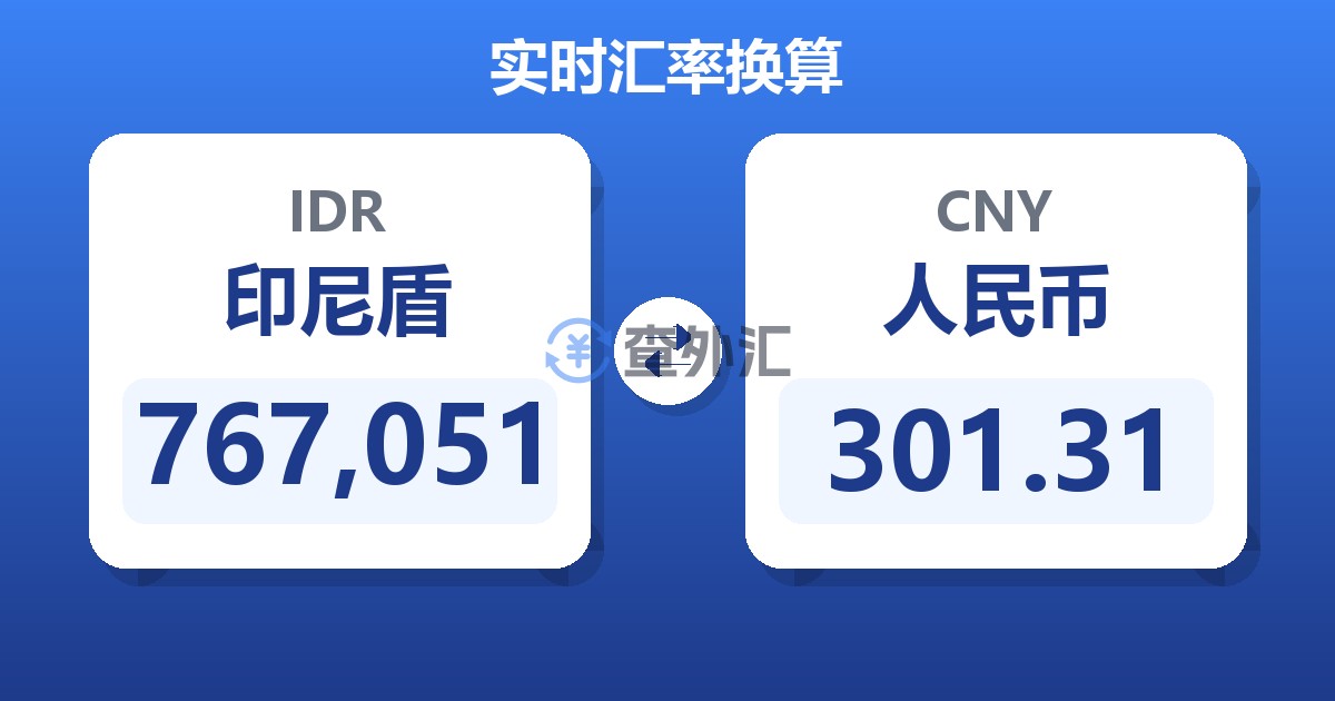 767,051印尼盾兑人民币