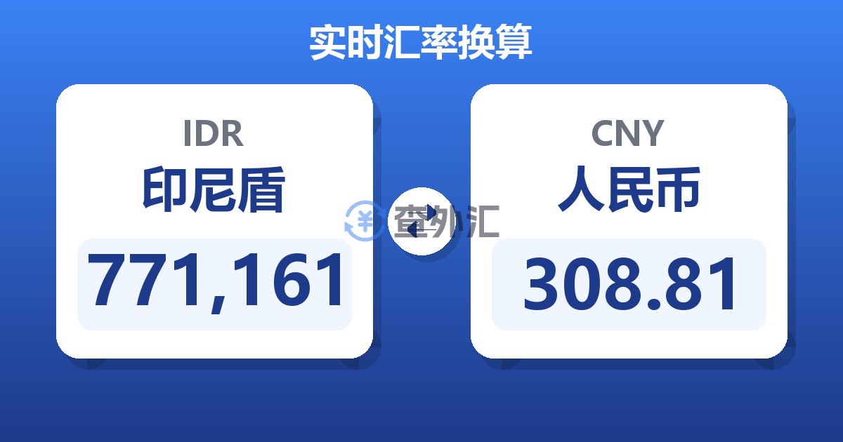 771,161印尼盾兑人民币