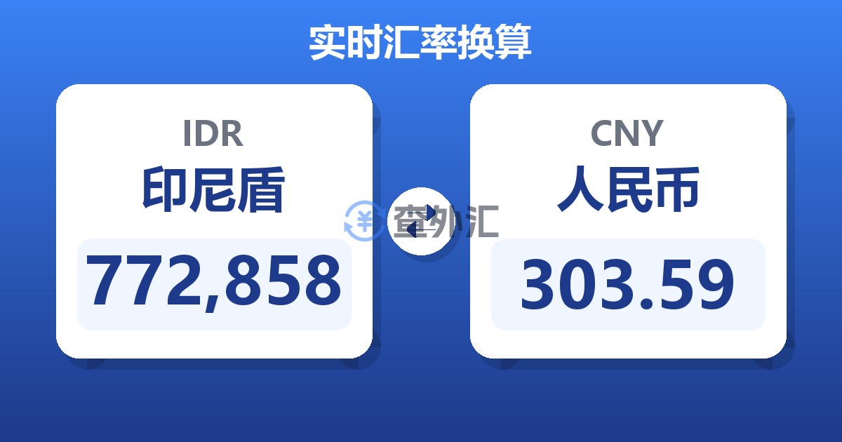 772,858印尼盾兑人民币