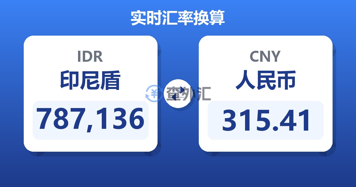 787,136印尼盾兑人民币