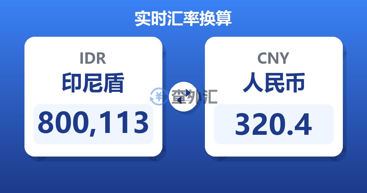 800,113印尼盾兑人民币