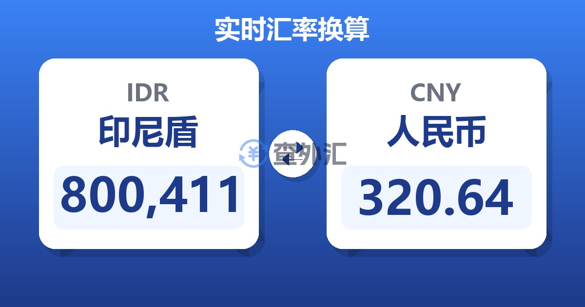 800,411印尼盾兑人民币