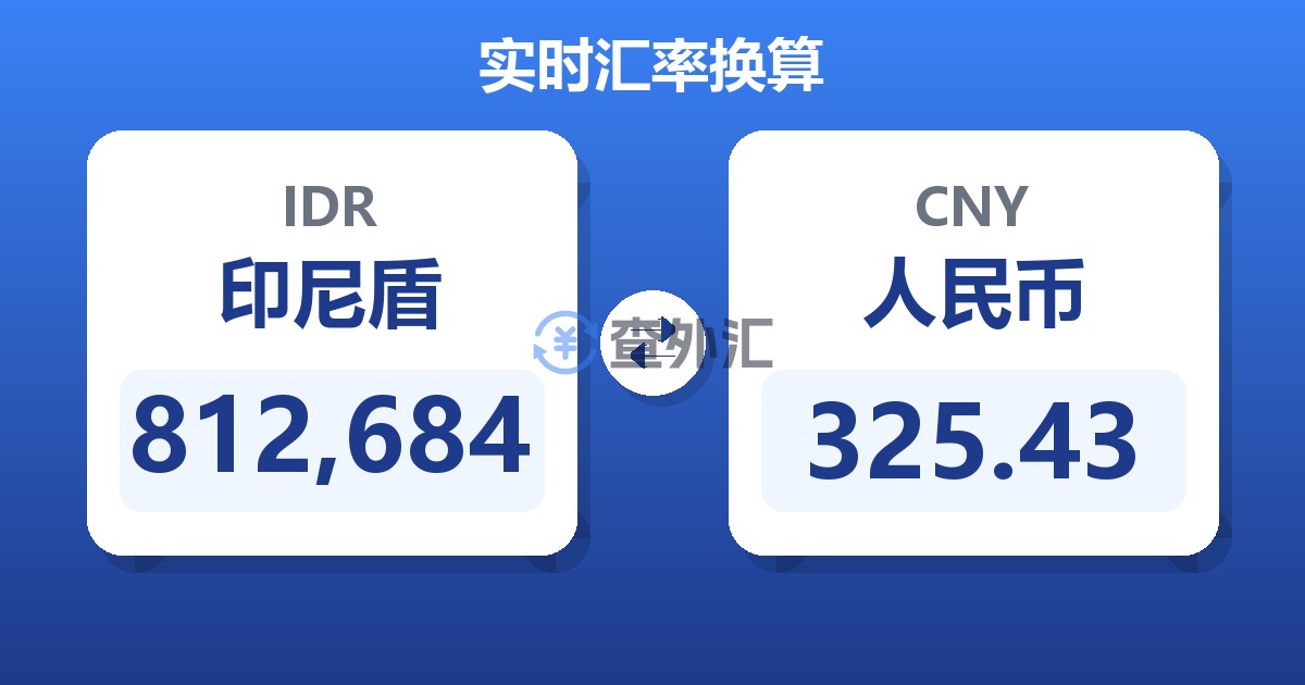 812,684印尼盾兑人民币