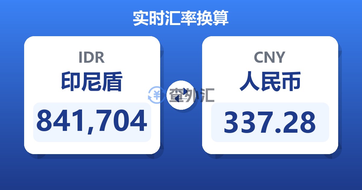 841,704印尼盾兑人民币