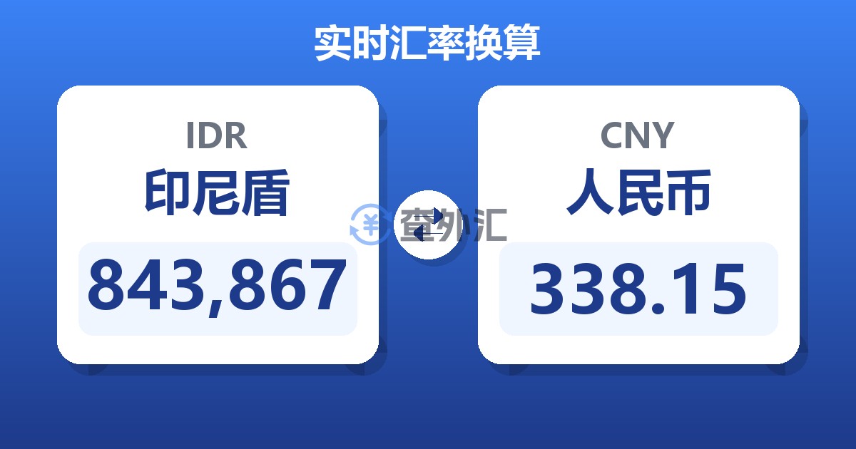 843,867印尼盾兑人民币