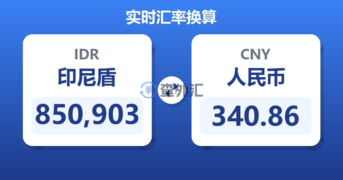 850,903印尼盾兑人民币