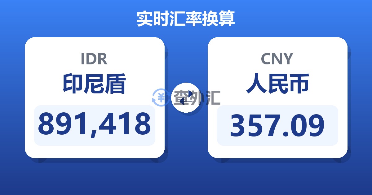 891,418印尼盾兑人民币