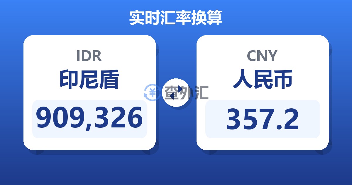 909,326印尼盾兑人民币