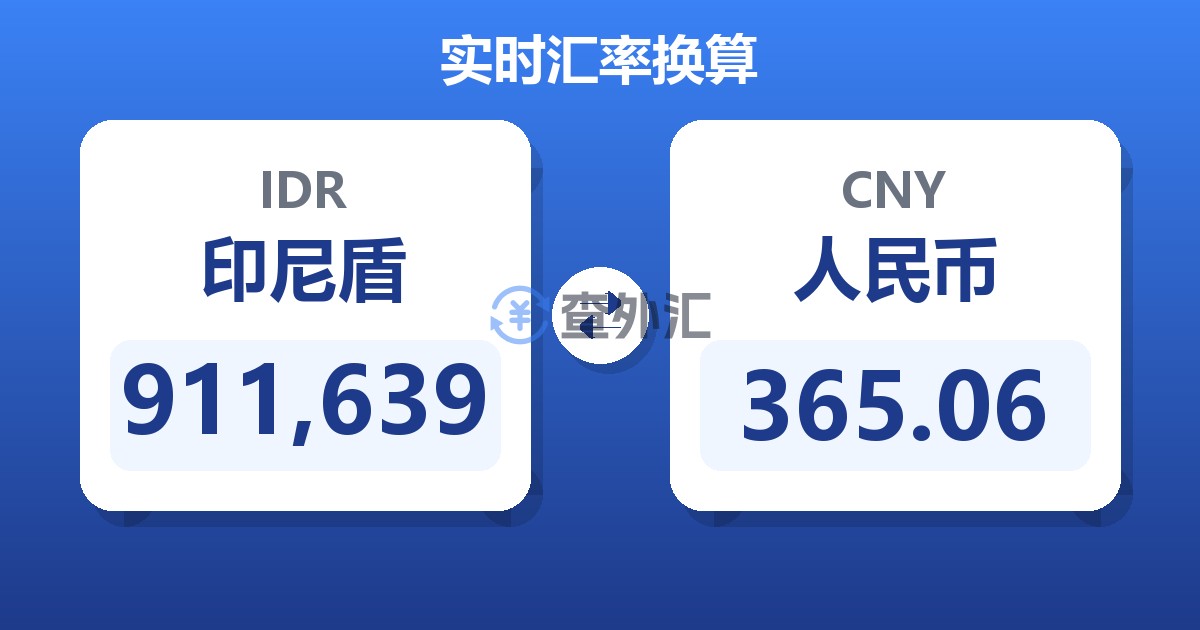 911,639印尼盾兑人民币