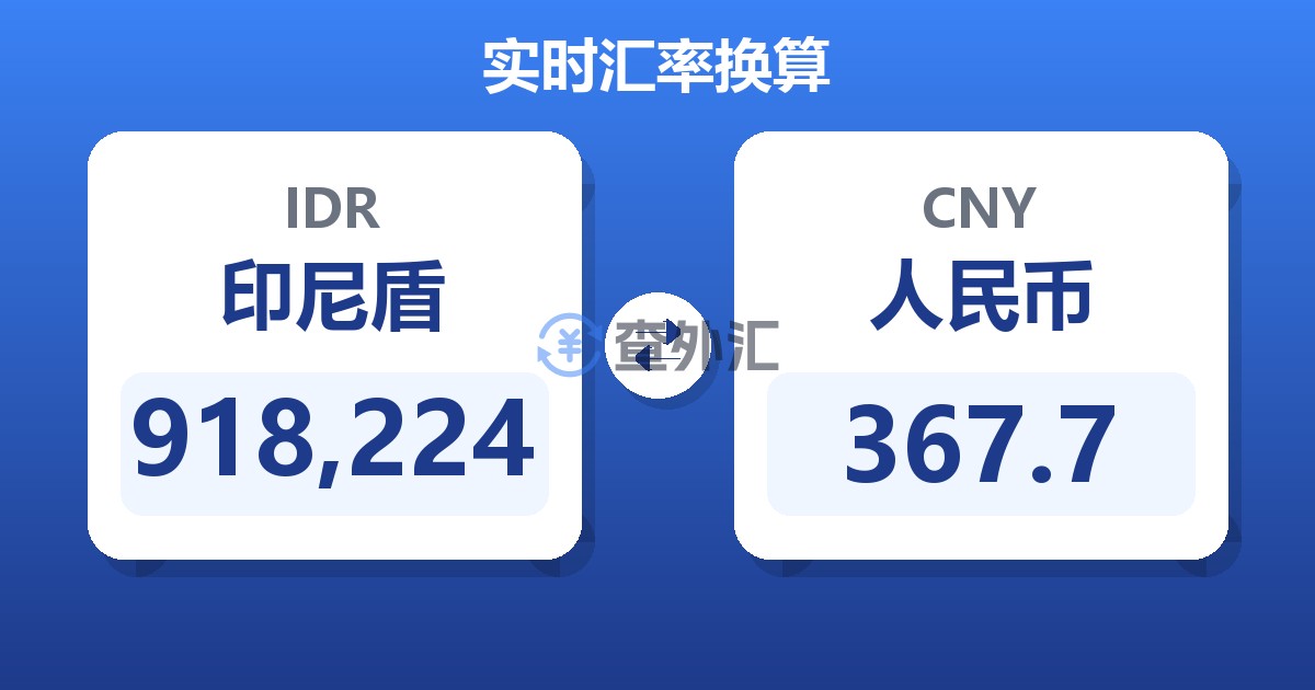 918,224印尼盾兑人民币