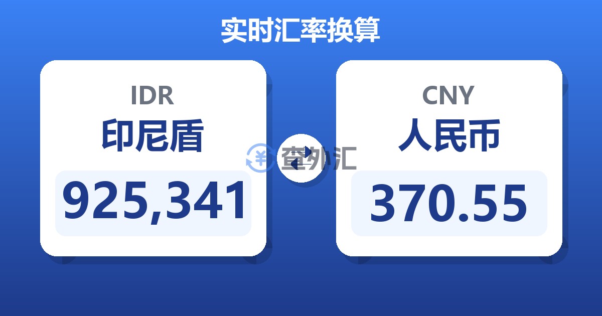 925,341印尼盾兑人民币