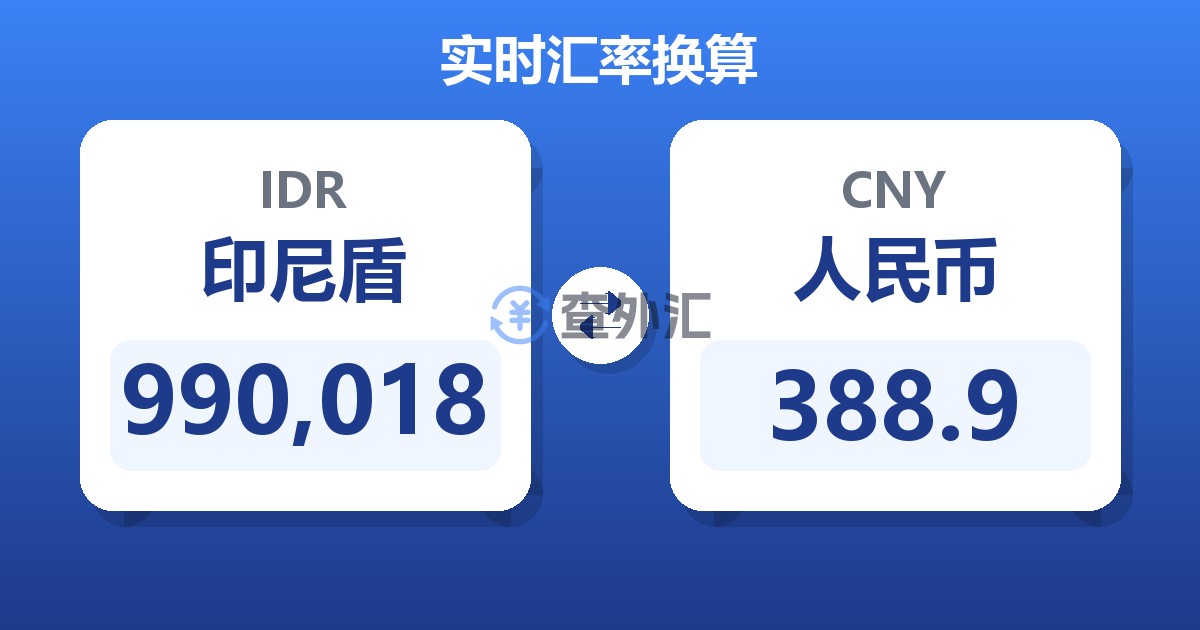 990,018印尼盾兑人民币