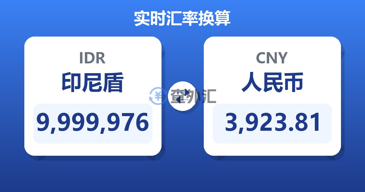 9,999,976印尼盾兑人民币