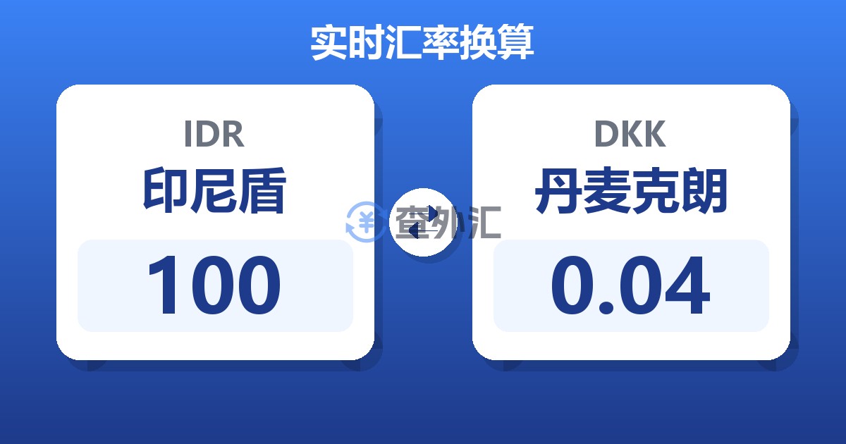 100印尼盾兑丹麦克朗