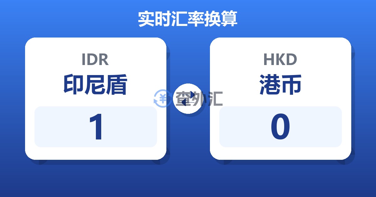 1印尼盾兑港币