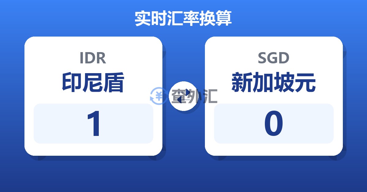 1印尼盾兑新加坡元