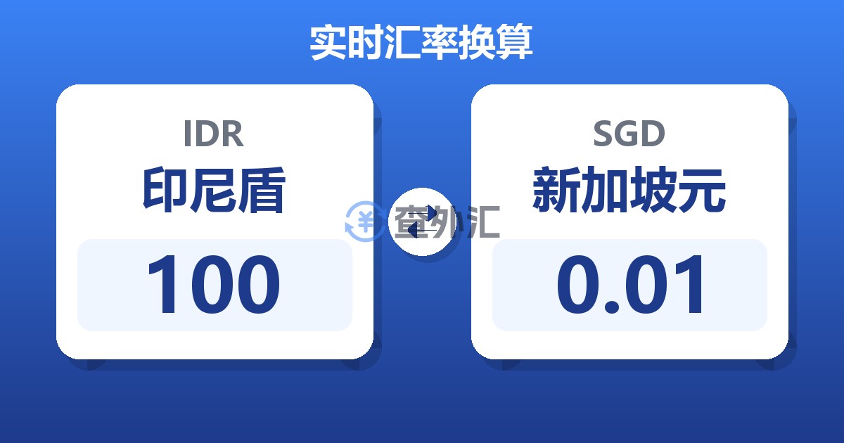 100印尼盾兑新加坡元