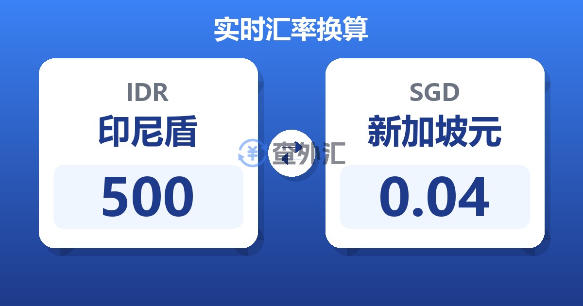 500印尼盾兑新加坡元