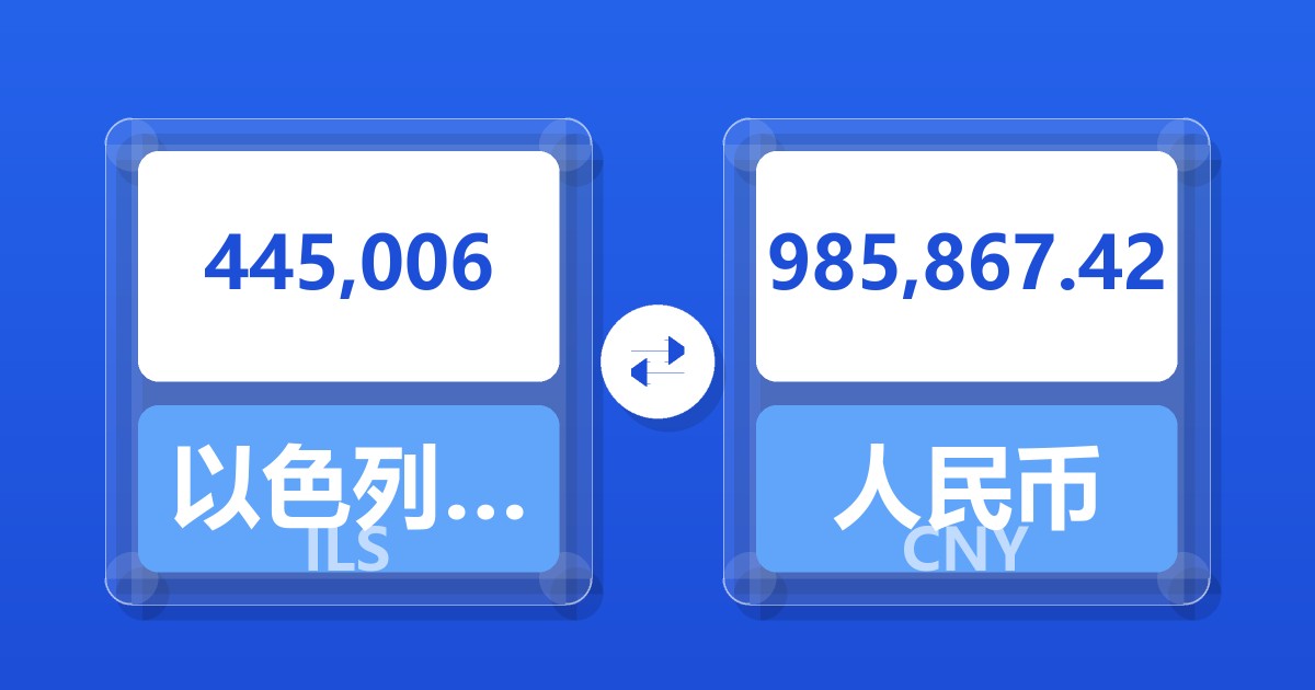 445,006以色列新谢克尔兑人民币